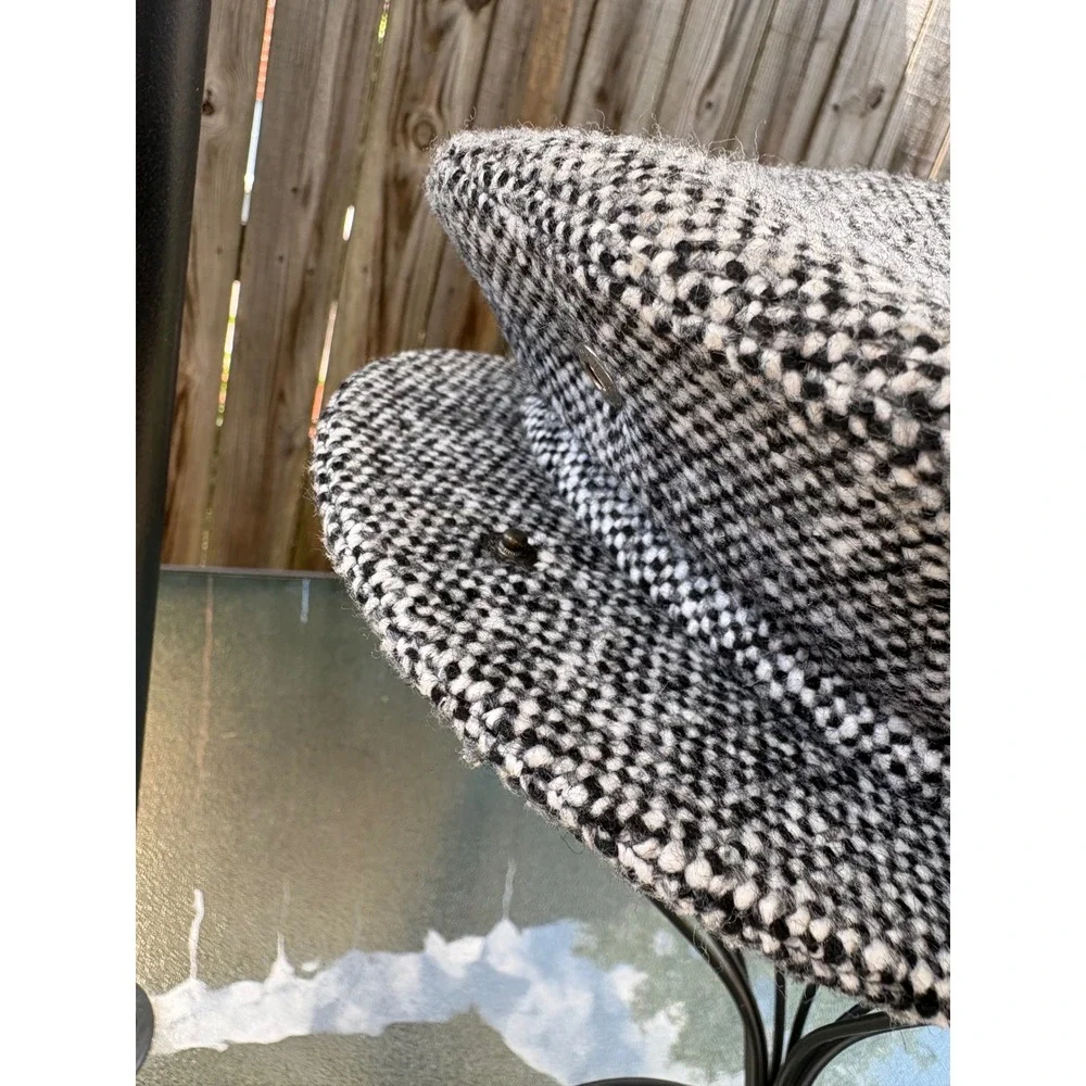 Vintage Meteo GTI Newsboy Cap Gray Tweed Flat Cap Made in France Size 7 1/8
